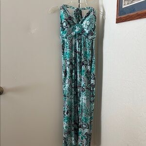 No Boundaries Teal and Black Maxi Dress